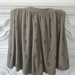 Old Navy Olive Brown Skater Skirt with Diamond Motif